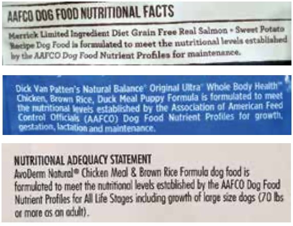 Nutritional Adequacy Statement